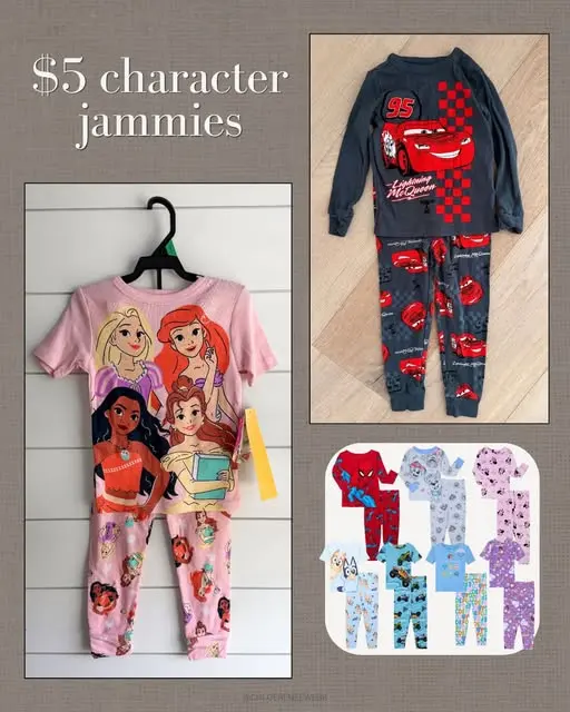 $5 toddler character jammies — photo from Chloe Webb's Chloe's Closet post
