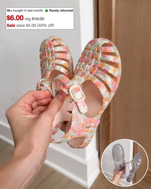 $6 toddler jellies — photo from Chloe Webb's Chloe's Closet post