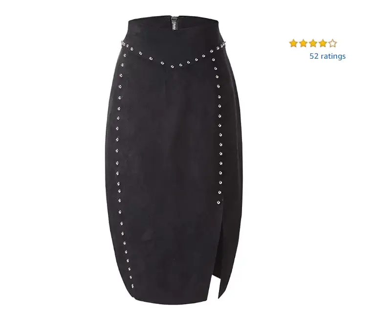 7. A faux suede skirt that incorporates some super trendy stud details — 10 Trendy & Affordable Business Casual Skirts You Can Get On Amazon