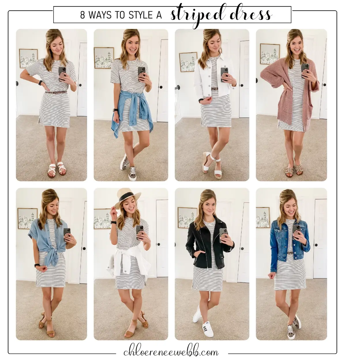 How to style a striped dress2 — 8 Easy Striped Dress Outfit Ideas